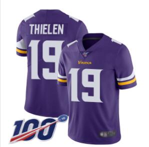 Vikings #19 Adam Thielen Purple Team Color Men's Stitched Football 100th Season Vapor Limited Jersey