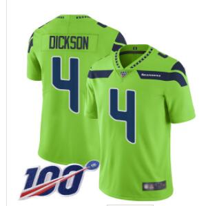 Seahawks #4 Michael Dickson Green Men's Stitched Football Limited Rush 100th Season Jersey