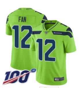 Seahawks #12 Fan Green Men's Stitched Football Limited Rush 100th Season Jersey