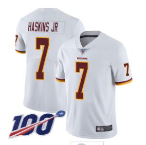 Redskins #7 Dwayne Haskins Jr White Men's Stitched Football 100th Season Vapor Limited Jersey