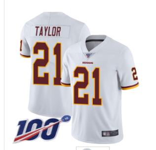 Redskins #21 Sean Taylor White Men's Stitched Football 100th Season Vapor Limited Jersey