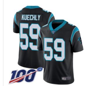 Panthers #59 Luke Kuechly Black Team Color Men's Stitched Football 100th Season Vapor Limited Jersey