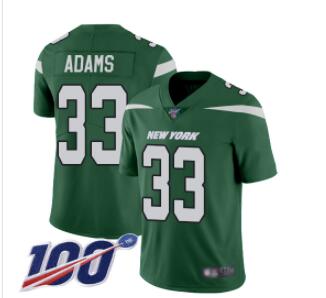 Jets #33 Jamal Adams Green Team Color Men's Stitched Football 100th Season Vapor Limited Jersey