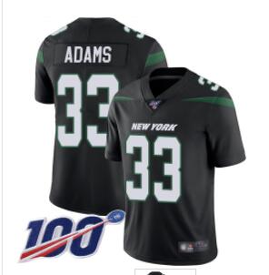 Jets #33 Jamal Adams Black Alternate Men's Stitched Football 100th Season Vapor Limited Jersey