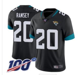 Jaguars #20 Jalen Ramsey Black Team Color Men's Stitched Football 100th Season Vapor Limited Jersey