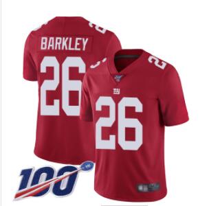 Giants #26 Saquon Barkley Red Alternate Men's Stitched Football 100th Season Vapor Limited Jersey