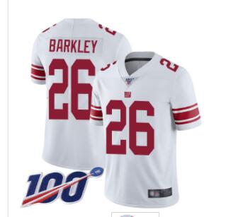 Giants #26 Saquon Barkley White Men's Stitched Football 100th Season Vapor Limited Jersey