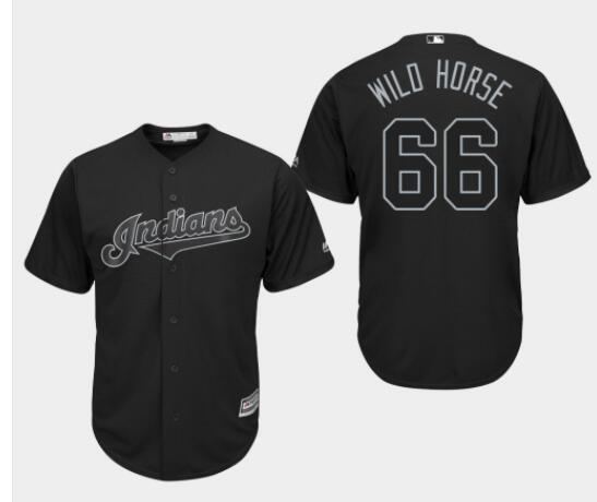 Men's Cleveland Indians Yasiel Puig Wild Horse 2019 Players Weekend Jersey Black