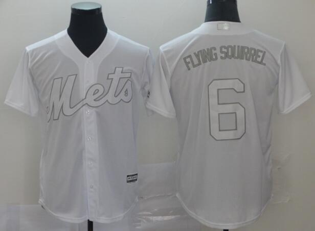 Men's New York Mets 6 Jeff McNeil Flying Squirrel White 2019 Players' Weekend Authentic Player Jersey