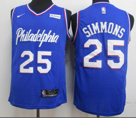 Men's Philadelphia 76ers 25 Ben Simmons Basketball Jersey