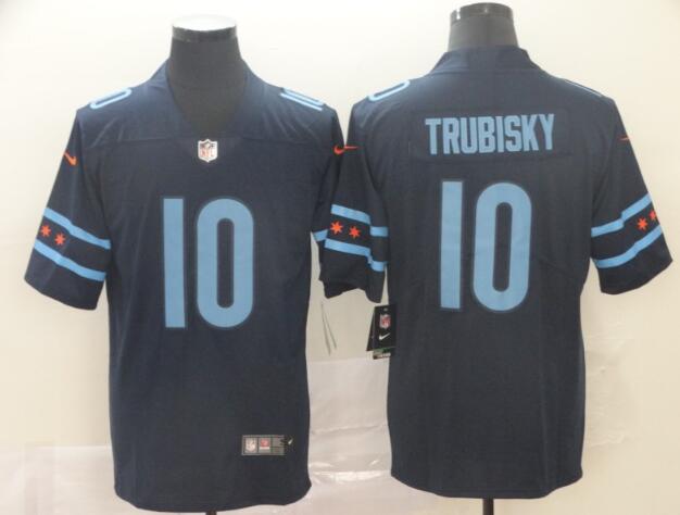 Chicago Bears #10 Mitchell Trubisky Navy Vapor Limited City Edition NFL Jersey