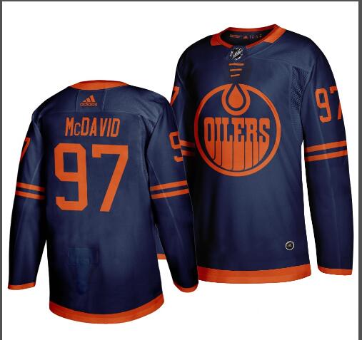 Men's Edmonton Oilers Connor McDavid   Navy Alternate Premier Breakaway Player Third Jersey