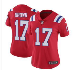 Nike Patriots #17 Antonio Brown Red Alternate Women's Stitched NFL Vapor Untouchable Limited Jersey