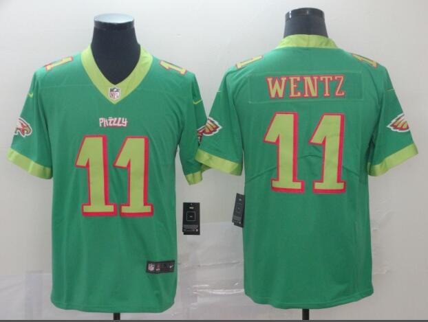 Eagles #11 Carson Wentz  Men Green City Edition Jersey