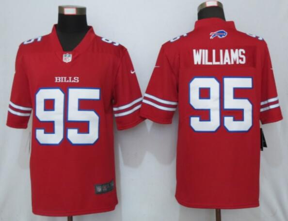 New Nike Buffalo Bills 95 Williams Navy Red Color Rush Limited Jersey