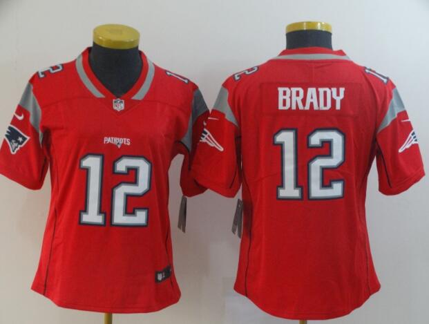 Women  New England Patriots Tom Brady Nike Red Inverted Legend Jersey