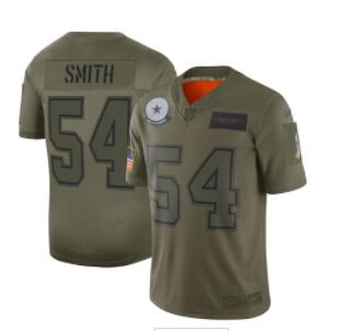 Men Dallas cowboys 54 Smith Green Nike Olive Salute To Service Limited NFL Jerseys