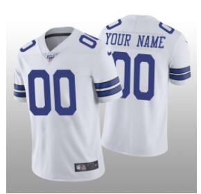 Men's Dallas Cowboys Custom White Vapor Limited 100th Season Jersey