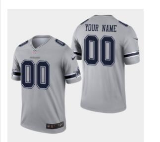Men's Nike Dallas Cowboys Custom Inverted Legend Gray NFL Jersey