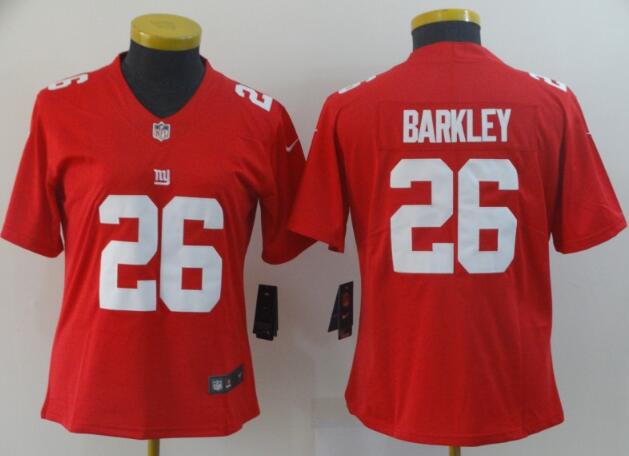 Women New York Giants Saquon Barkley Nike Red Inverted Legend Jersey