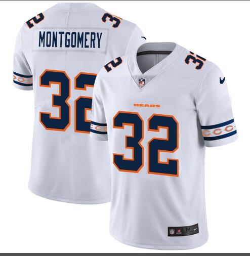 Chicago Bears #32 David Montgomery Nike White Team Logo Vapor Limited NFL Jersey