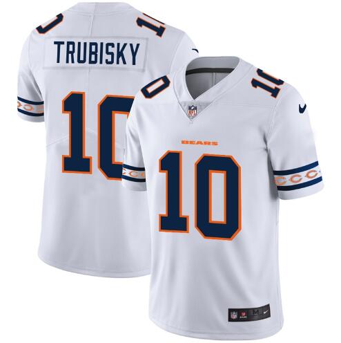 Chicago Bears #10 Mitchell Trubisky Nike White Team Logo Vapor Limited NFL Jersey