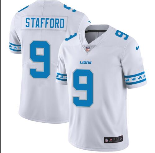 Detroit Lions #9 Matthew Stafford Nike White Team Logo Vapor Limited NFL Jersey