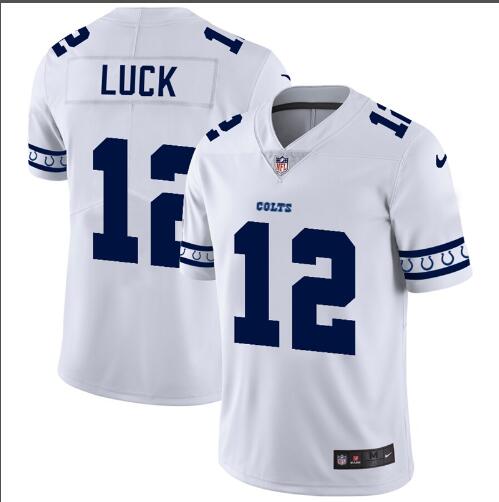 Indianapolis Colts #12 Andrew Luck Nike White Team Logo Vapor Limited NFL Jersey