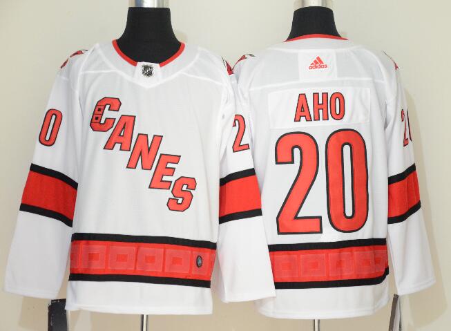 Men's Carolina Hurricanes Sebastian Aho 20#  White jersey