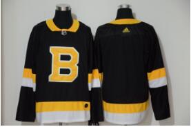 Men's Boston Bruins Blank Black Throwback Authentic Stitched Hockey Jersey