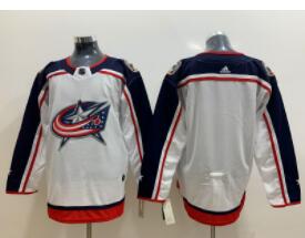 Men's Columbus Blue Jackets Blank White Adidas Jersey