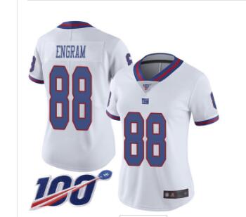 Nike Giants #88 Evan Engram White Women's Stitched NFL Limited Rush 100th Season Jersey