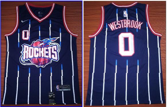 Nike Rockets #0 Russell Westbrook Stitched Throwback Jersey