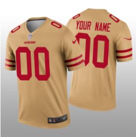 Men's San Francisco 49ers Custom Gold Inverted Legend Jersey