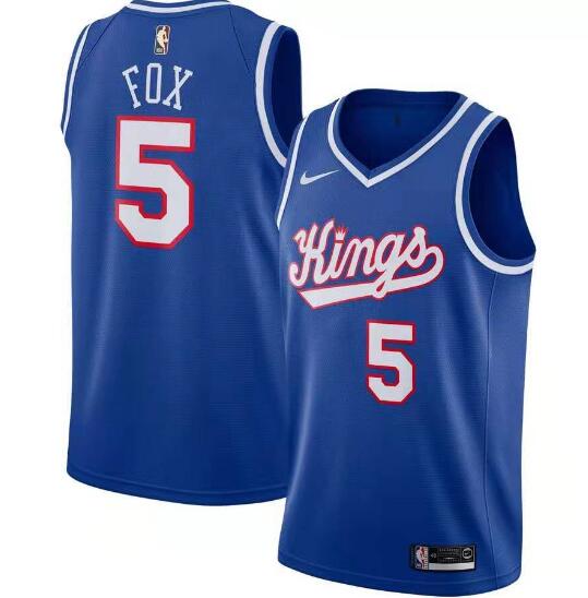 Men Sacramento Kings De'Aaron Fox Nike Blue Hardwood Classics Swingman Jersey