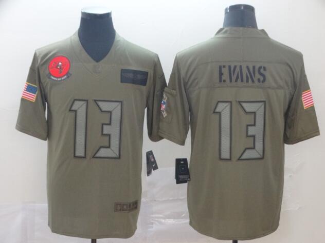Men Tampa Bay Buccaneers 13 Evans Green Nike Olive Salute To Service Limited NFL Jerseys