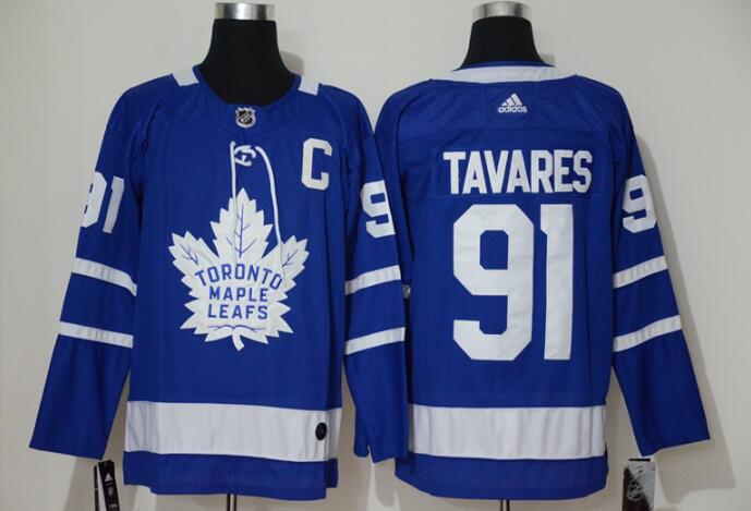Men Toronto Maple Leafs John Tavares 91# Hockey Jersey with C patch