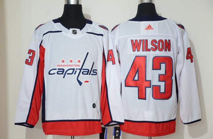 Men's Washington Capitals Tom Wilson 43 White Stitched Jerseys