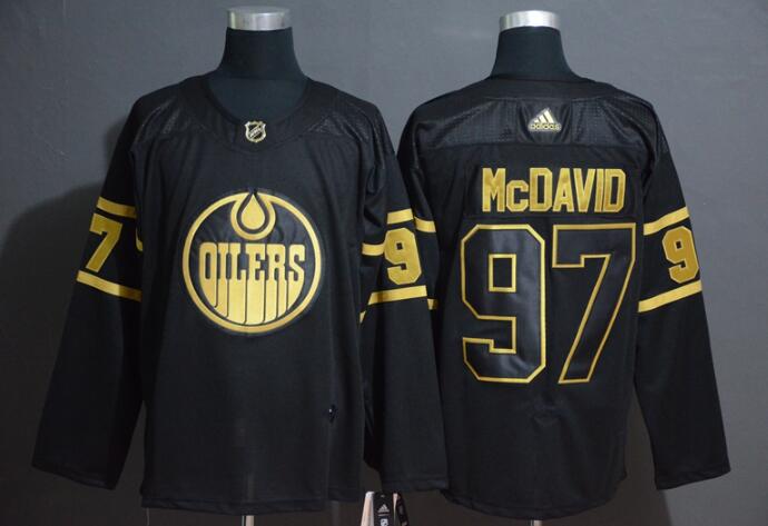 Men's Edmonton Oilers Connor McDavid adidas Black Jersey