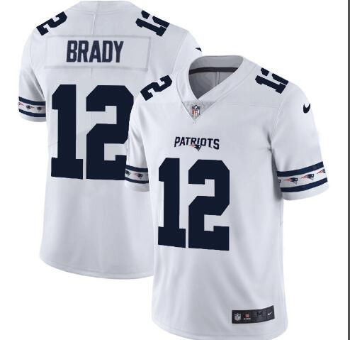 New England Patriots #12 Tom Brady Nike White Team Logo Vapor Limited NFL
