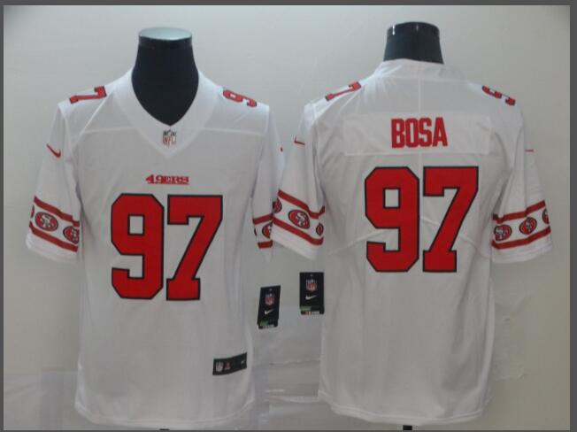 San Francisco 49ers #97 Nick Bosa Nike White Team Logo Vapor Limited NFL Jersey for MEN