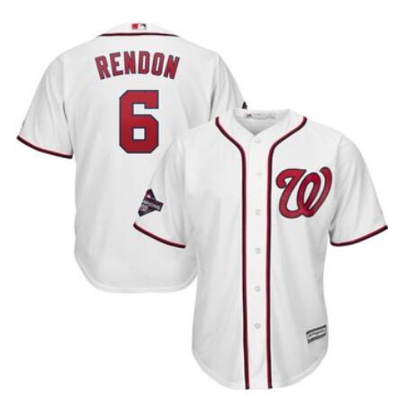 Men's Washington Nationals Anthony Rendon Majestic White 2019 World Series Champions Home Cool Base Patch Player Jersey