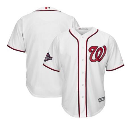 Men's Washington Nationals Majestic White 2019 World Series Champions Home Cool Base Patch Jersey