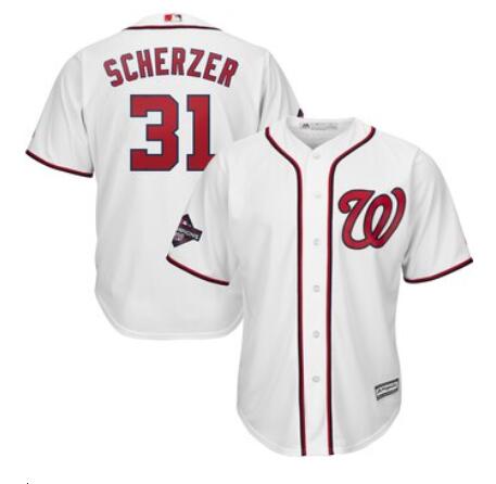 Youth Washington Nationals Max Scherzer Majestic White 2019 World Series Champions Home Player Jersey