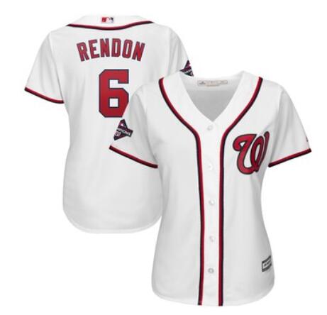 Women's Washington Nationals Anthony Rendon Majestic White 2019 World Series Champions Home Cool Base Patch Player Jersey