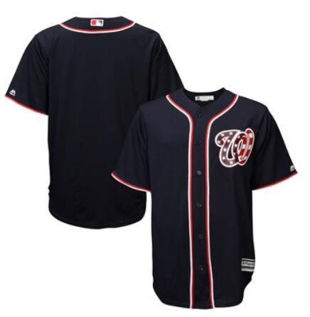 Men's Washington Nationals Majestic Navy  Stars and Stripes Cool Base Jersey