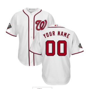 Washington Nationals Majestic 2019 World Series Champions Home Official Cool Base Custom White Jersey