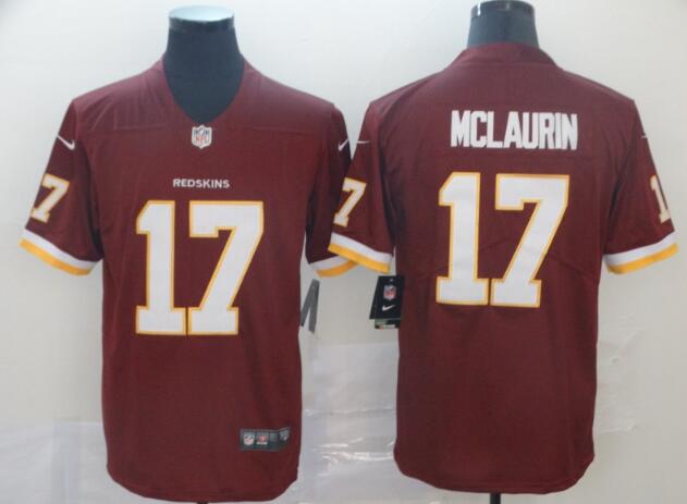 Men Redskins #17 Terry McLaurin Burgundy Red Team Color Stitched jersey
