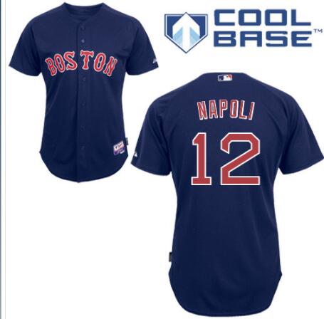 Mike Napoli #12 MLB Jersey-Boston Red Sox Men's Authentic Alternate Navy Cool Base Baseball Jersey