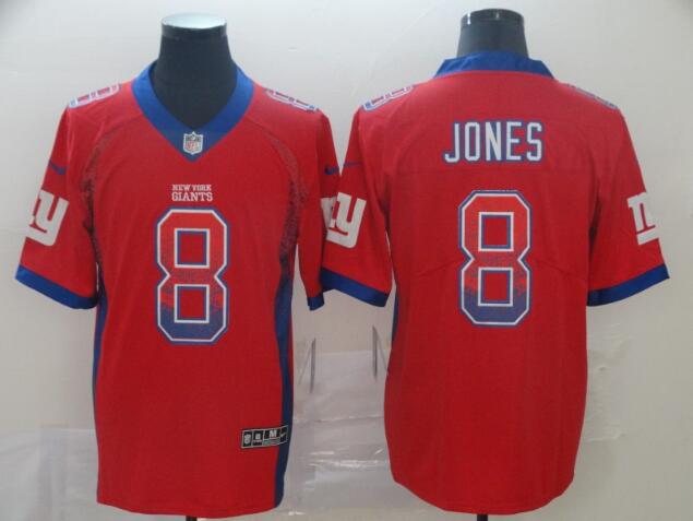 Fashion Red Giants #8 Daniel Jones Men's Stitched Football Jersey